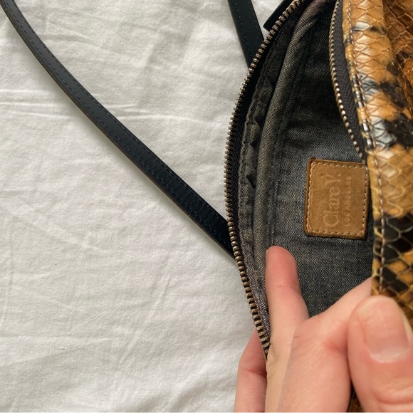 Clare V. Midi Sac crossbody in walnut python - Picture 14 of 15